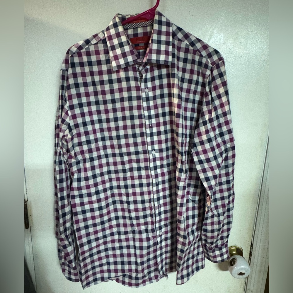 Red Saks Fifth Avenue Plaid Shirt